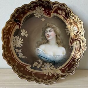 Antique Royal Vienna Style Portrait Plate Z.S. & Co Bavaria 10" Gilt